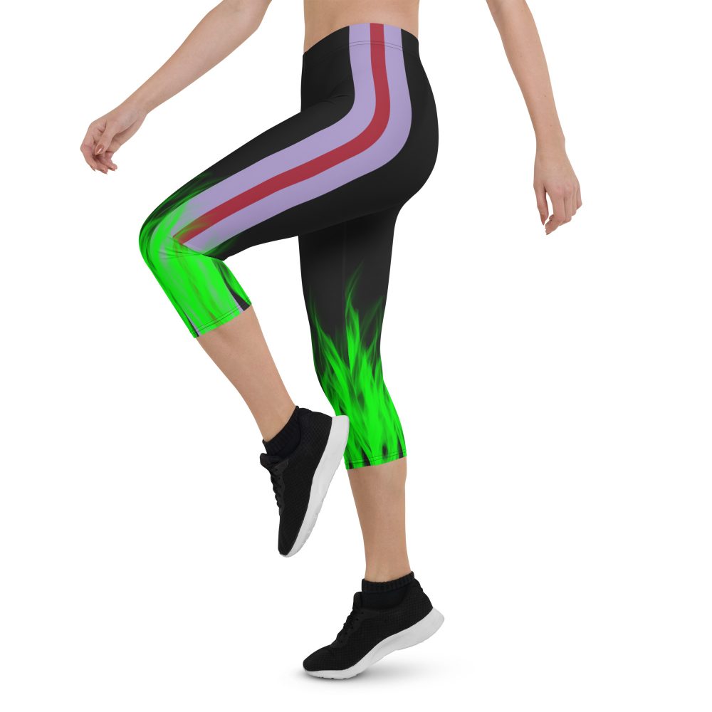 Maleficent Halloween Cosplay Costume Capri Leggings - Image 4