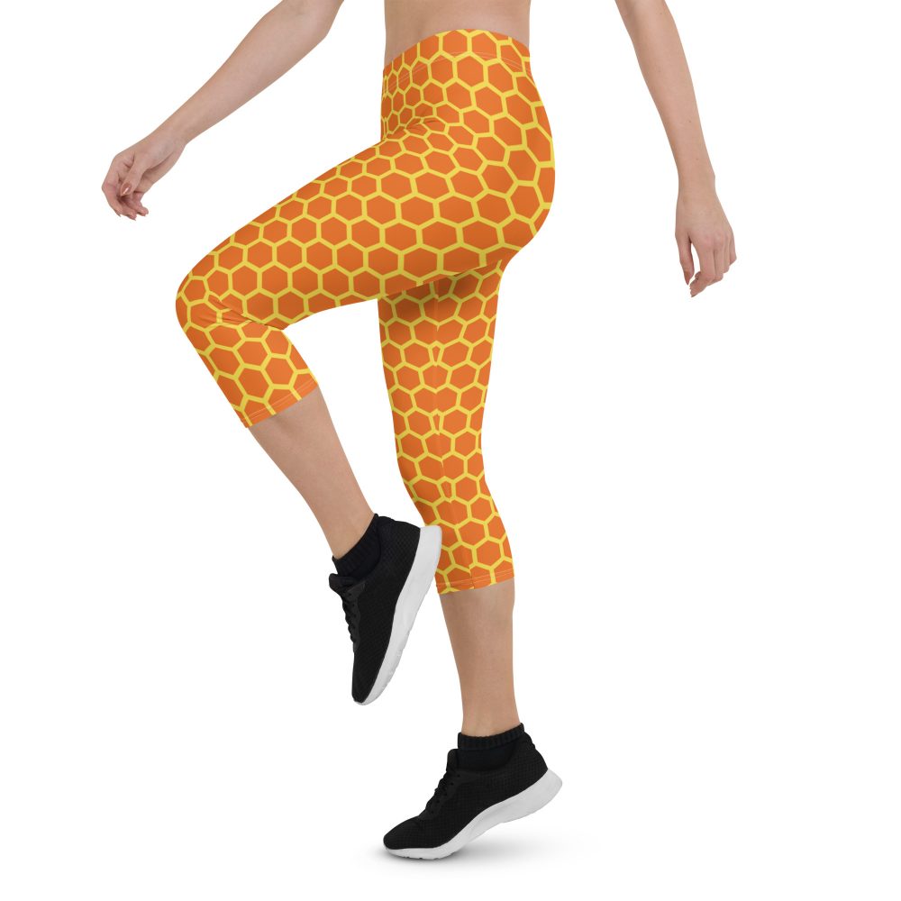 Honey Comb Halloween Cosplay Costume Capri Leggings - Image 3