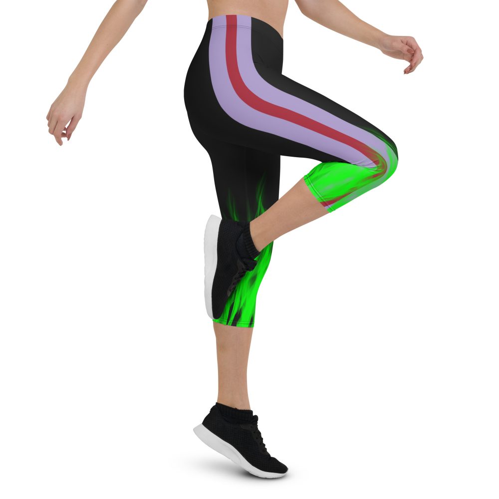 Maleficent Halloween Cosplay Costume Capri Leggings - Image 5