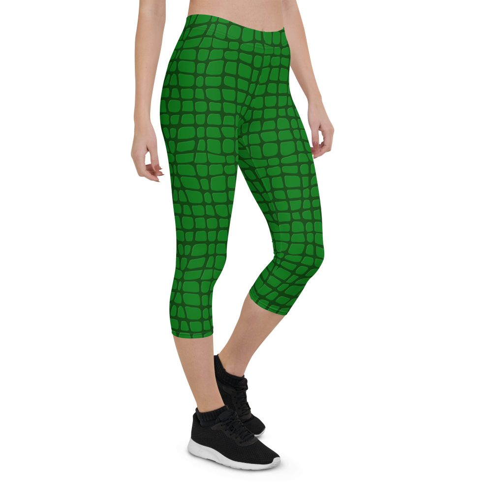Alligator - Crocodile Halloween Cosplay Costume Capri Leggings - Image 6