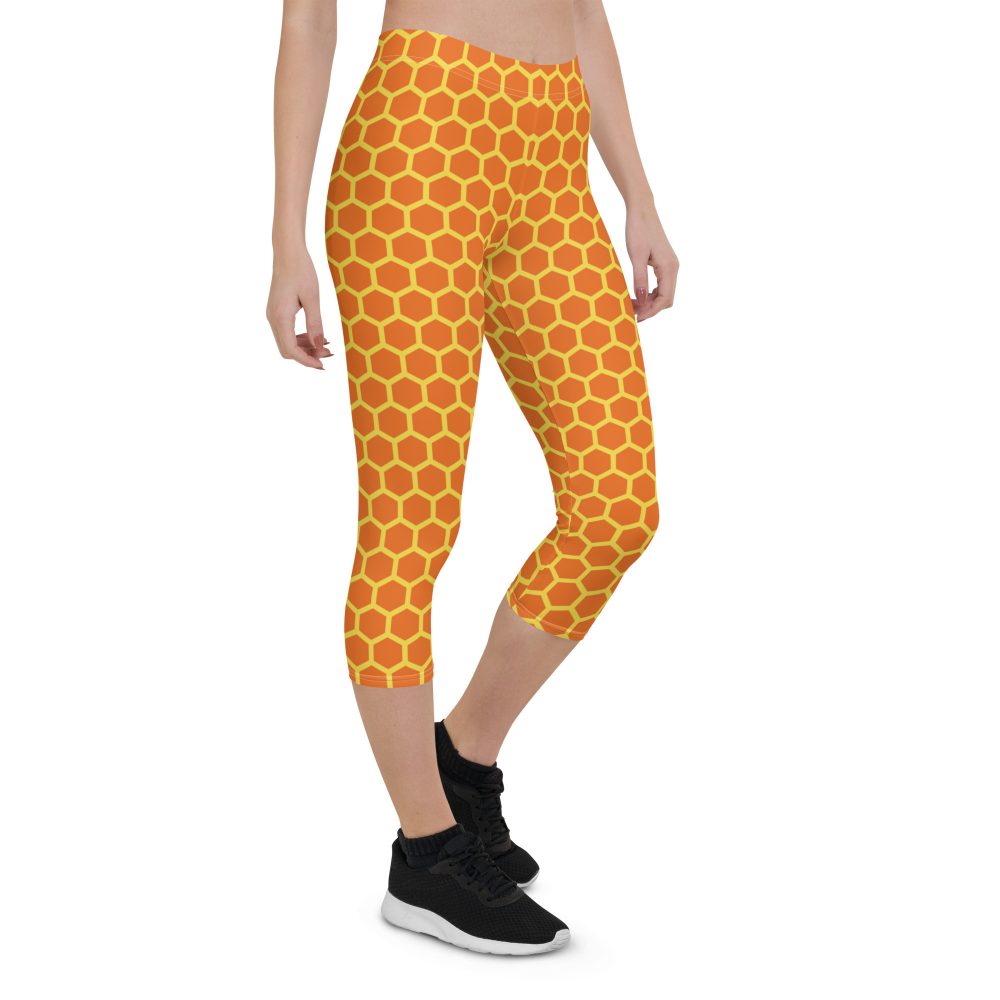 Honey Comb Halloween Cosplay Costume Capri Leggings - Image 6