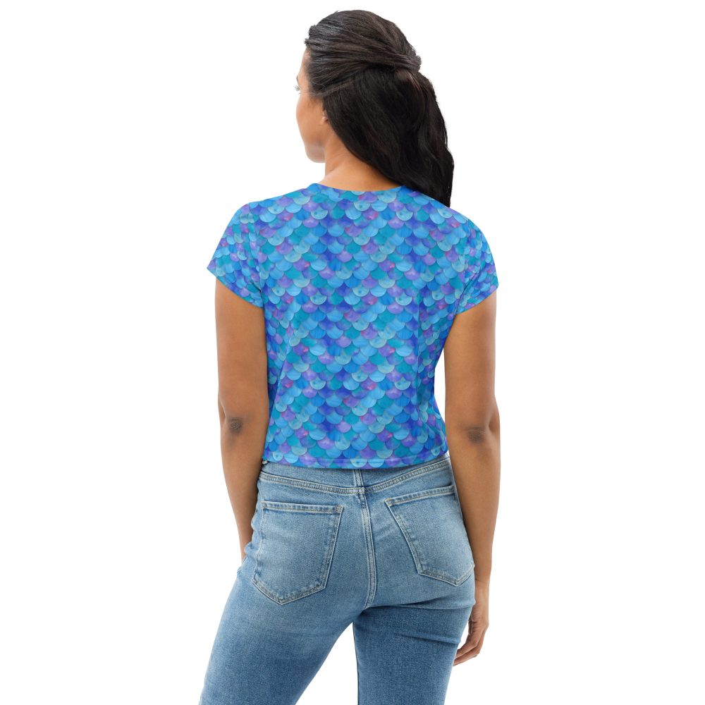 Sea Monster Mermaid Halloween Cosplay Costume Crop Tee - Image 2