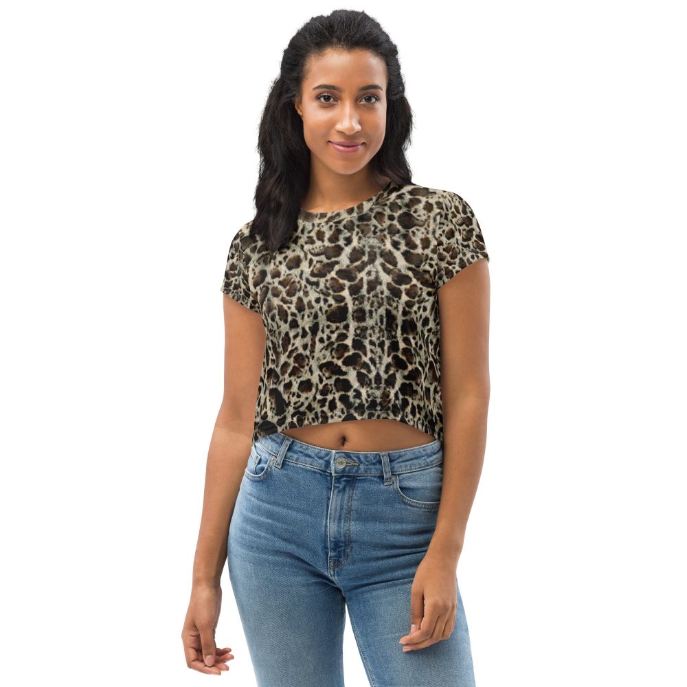 Snake Skin Costume Halloween Cosplay Reptile Print Crop Tee
