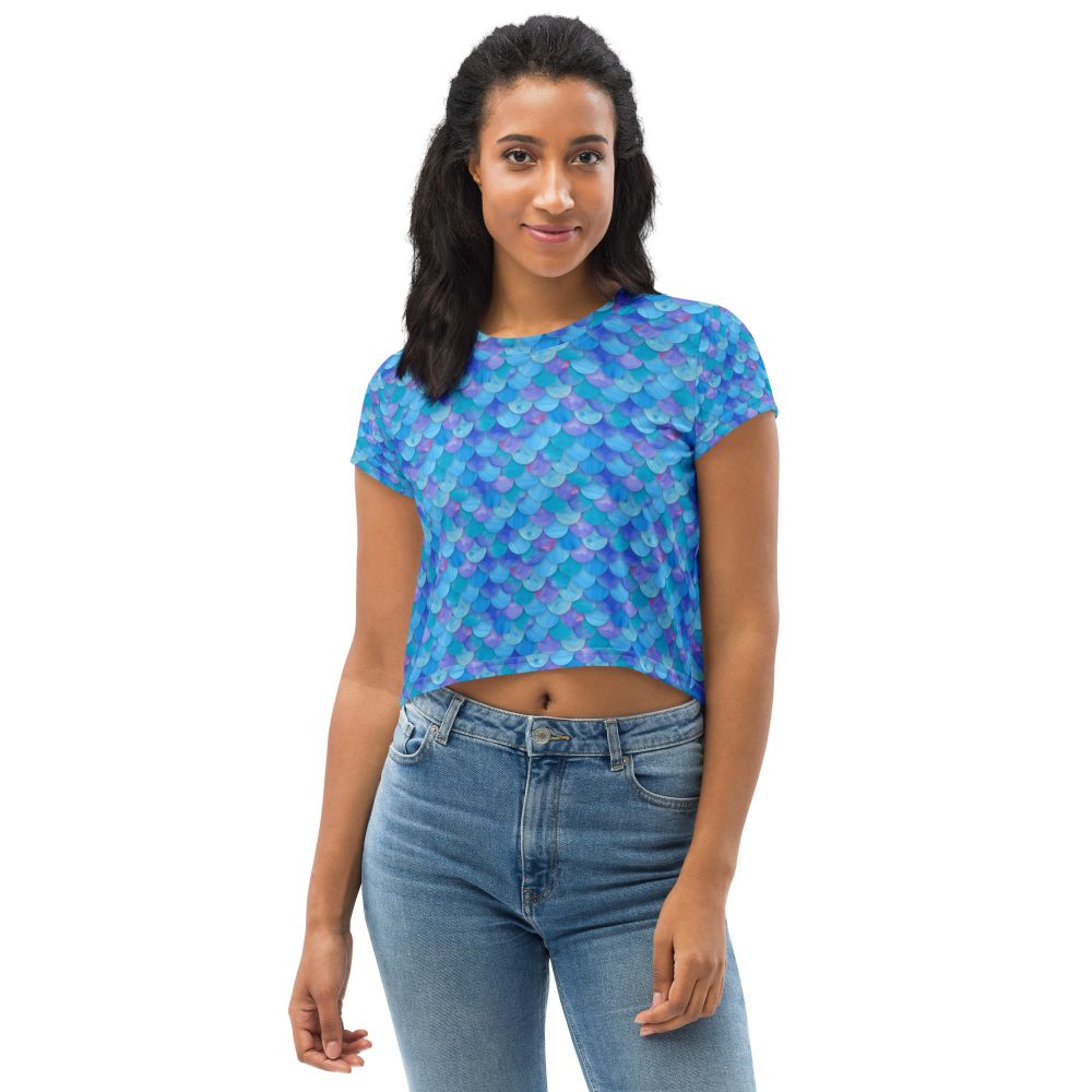 Sea Monster Mermaid Halloween Cosplay Costume Crop Tee