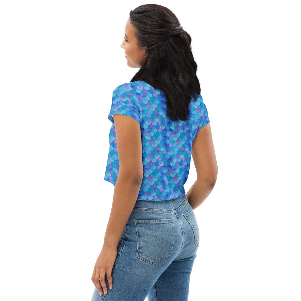 Sea Monster Mermaid Halloween Cosplay Costume Crop Tee - Image 3