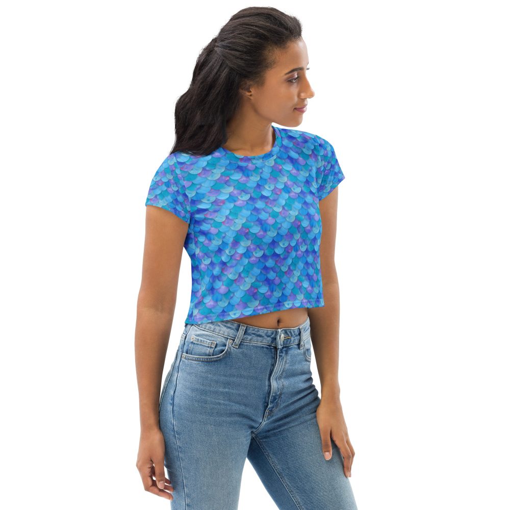 Sea Monster Mermaid Halloween Cosplay Costume Crop Tee - Image 4