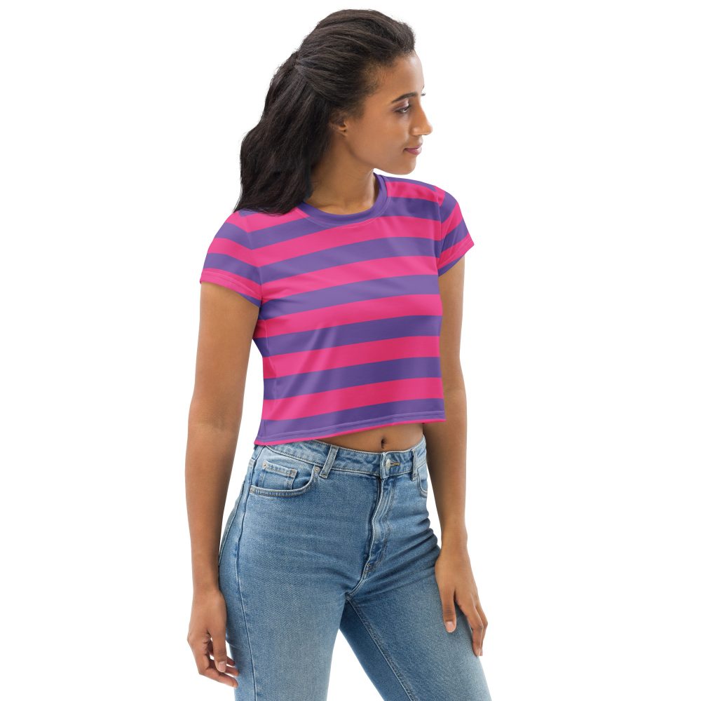Cheshire Cat Halloween Cosplay Costume Crop Tee - Image 4