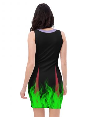 Maleficent Halloween Cosplay Costume Fitted Bodycon Dress