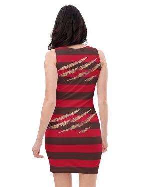 Freddy Nightmare Serial Killer Cosplay Costume Fitted Bodycon Dress