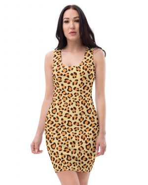 Leopard Jaguar Halloween Cosplay Costume Fitted Dress