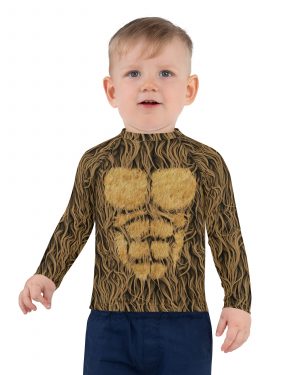 Sasquatch Big Foot Chewbacca Halloween Cosplay Costume Kids Rash Guard