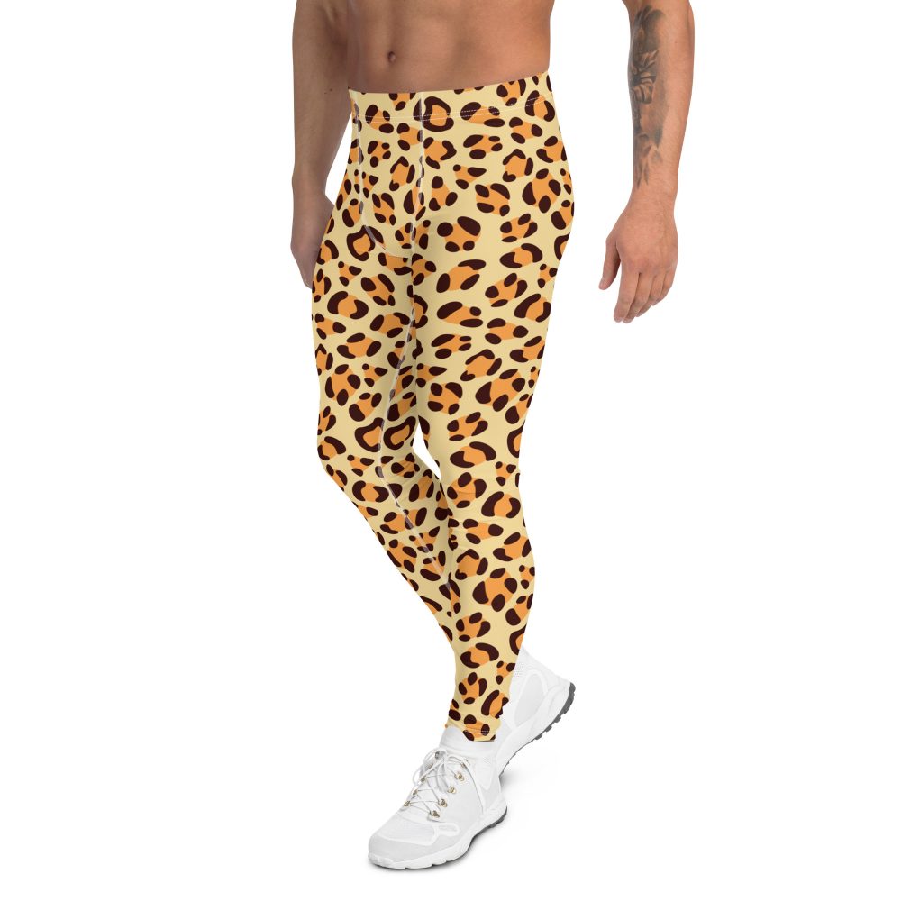 leopard costume, jaguar costume, animal print, activewear, running, rundisney, rundisney costume, dance costume, men's costume, uv protection, men's leggings, leggings, meggings, polyester, spandex, gusset