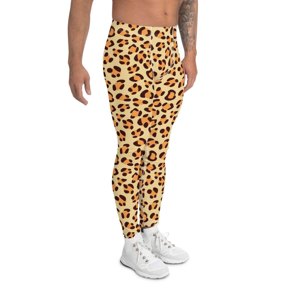 leopard costume, jaguar costume, animal print, activewear, running, rundisney, rundisney costume, dance costume, men's costume, uv protection, men's leggings, leggings, meggings, polyester, spandex, gusset