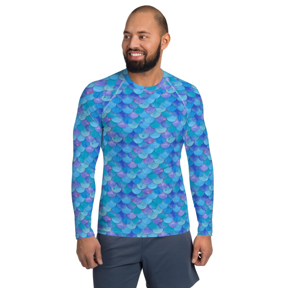 Sea Monster Mermaid Halloween Cosplay Costume Men's Rash Guard