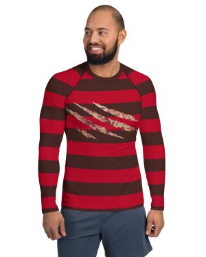 Freddy Nightmare Serial Killer Cosplay Costume Men’s Rash Guard