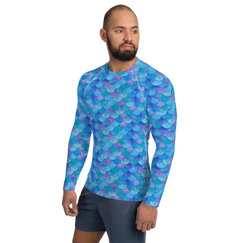 Sea Monster Mermaid Halloween Cosplay Costume Men's Rash Guard - Image 3
