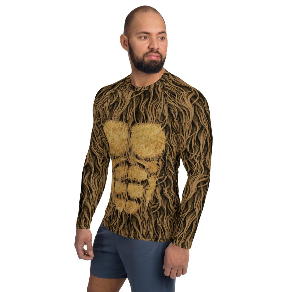 Sasquatch Big Foot Chewbacca Halloween Cosplay Costume Men's Rash Guard - Image 3