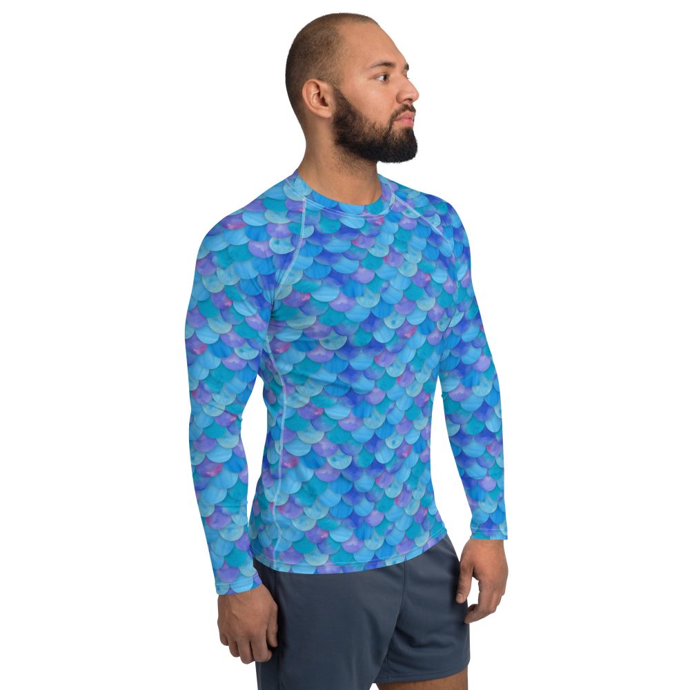 Sea Monster Mermaid Halloween Cosplay Costume Men's Rash Guard - Image 4