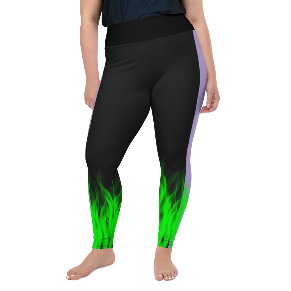 Maleficent Halloween Cosplay Costume Plus Size Leggings - Image 2
