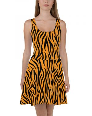 Tiger Rajah Halloween Cosplay Costume Skater Dress