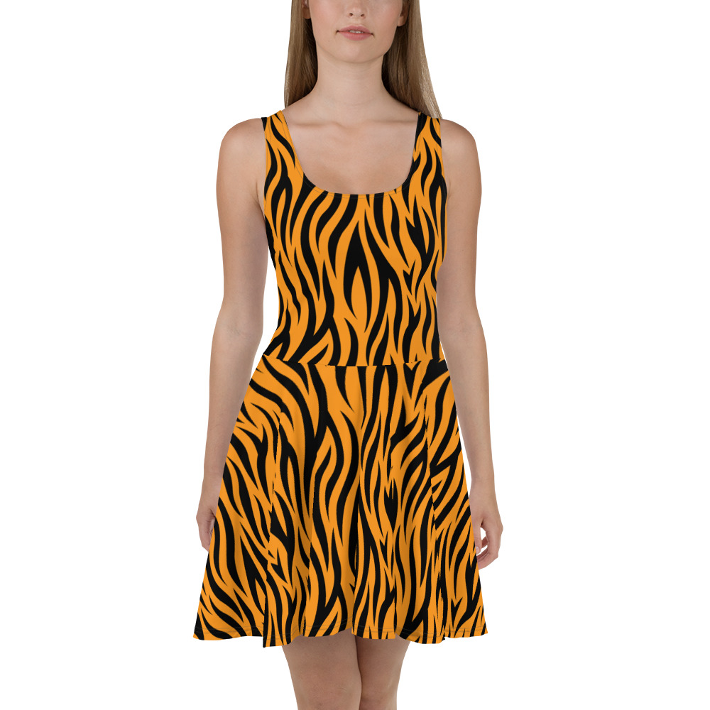 Tiger Costume, Rajah Costume, Dress, Fitted dress, bodycon dress, dress, costume, Cosplay Costume, Halloween Costume, Woman's costume, plus size costume, matching costume, children's costume, kid's costume, women's costume, Men's Costume, girls costume, boys costume, running costume, rundisney, run disney, dance costume, activewear, UPF 50 fabric blocks 98 percent of the sun's rays and allows two percent (1/50th) to penetrate, thus reducing your exposure risk significantly