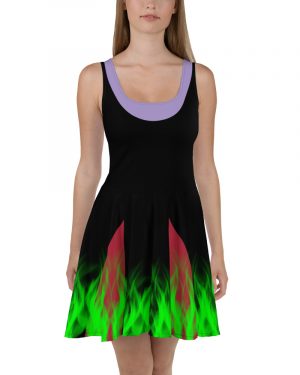 Maleficent Halloween Cosplay Costume Skater Dress