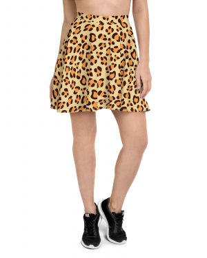 Leopard Jaguar Halloween Cosplay Costume Skater Skirt