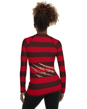Freddy Nightmare Serial Killer Cosplay Costume Women’s Rash Guard