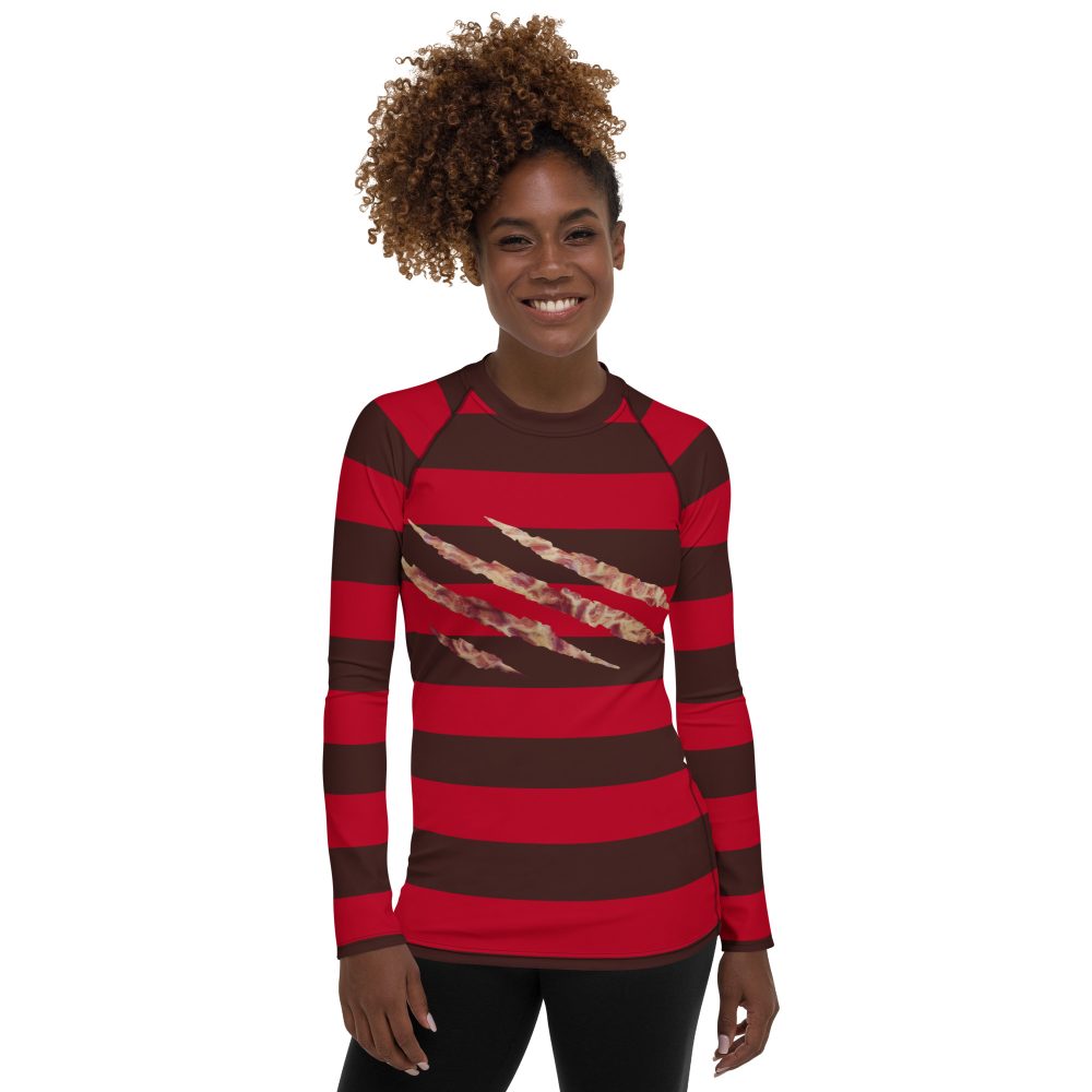 Freddy Nightmare Serial Killer Cosplay Costume Women's Rash Guard