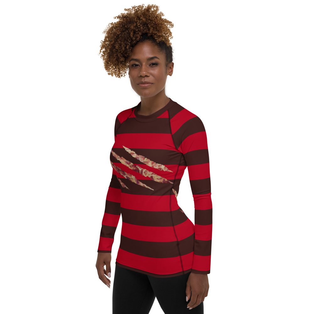 Freddy Nightmare Serial Killer Cosplay Costume Women's Rash Guard - Image 3