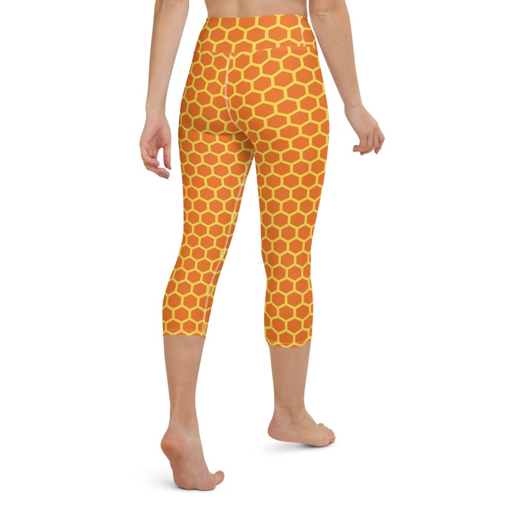 Honey Comb Halloween Cosplay Costume Yoga Capri Leggings - Image 6