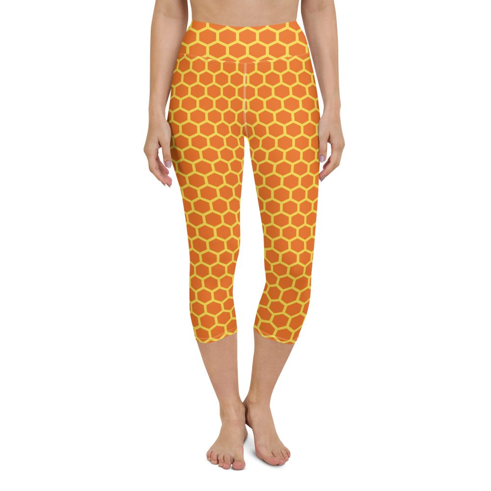 Honey Comb Halloween Cosplay Costume Yoga Capri Leggings