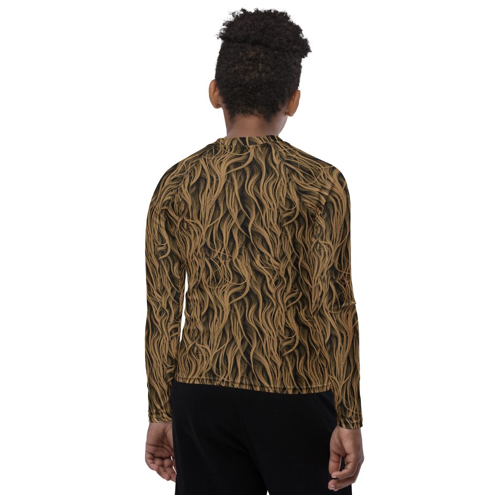 Sasquatch Big Foot Chewbacca Halloween Cosplay Costume Youth Rash Guard - Image 2