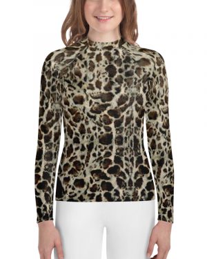 Leopard Costume Halloween Cosplay Animal Print Youth Rash Guard