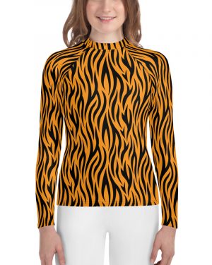 Tiger Rajah Halloween Cosplay Costume Youth Rash Guard