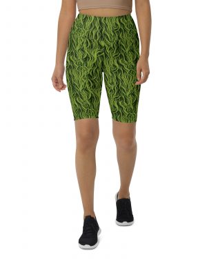 Green Fur Cosplay Costume Printed Bike Shorts