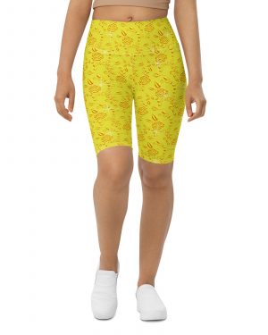 Snow White Cosplay Halloween Costume Yellow Flowers Bike Shorts