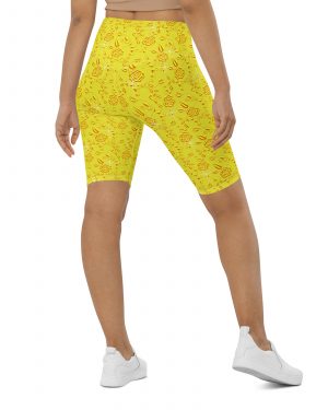 Snow White Cosplay Halloween Costume Yellow Flowers Bike Shorts