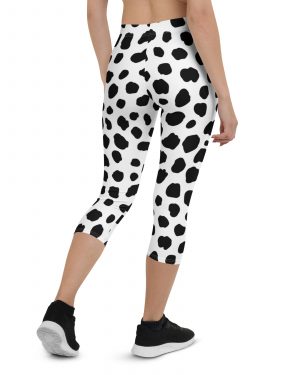 Dalmatian Puppy Dog Cosplay Halloween Costume Capri Leggings