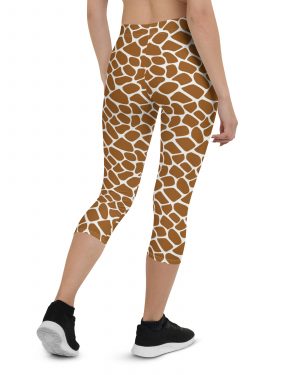 Giraffe Costume Animal Print Safari Halloween Cosplay Capri Leggings