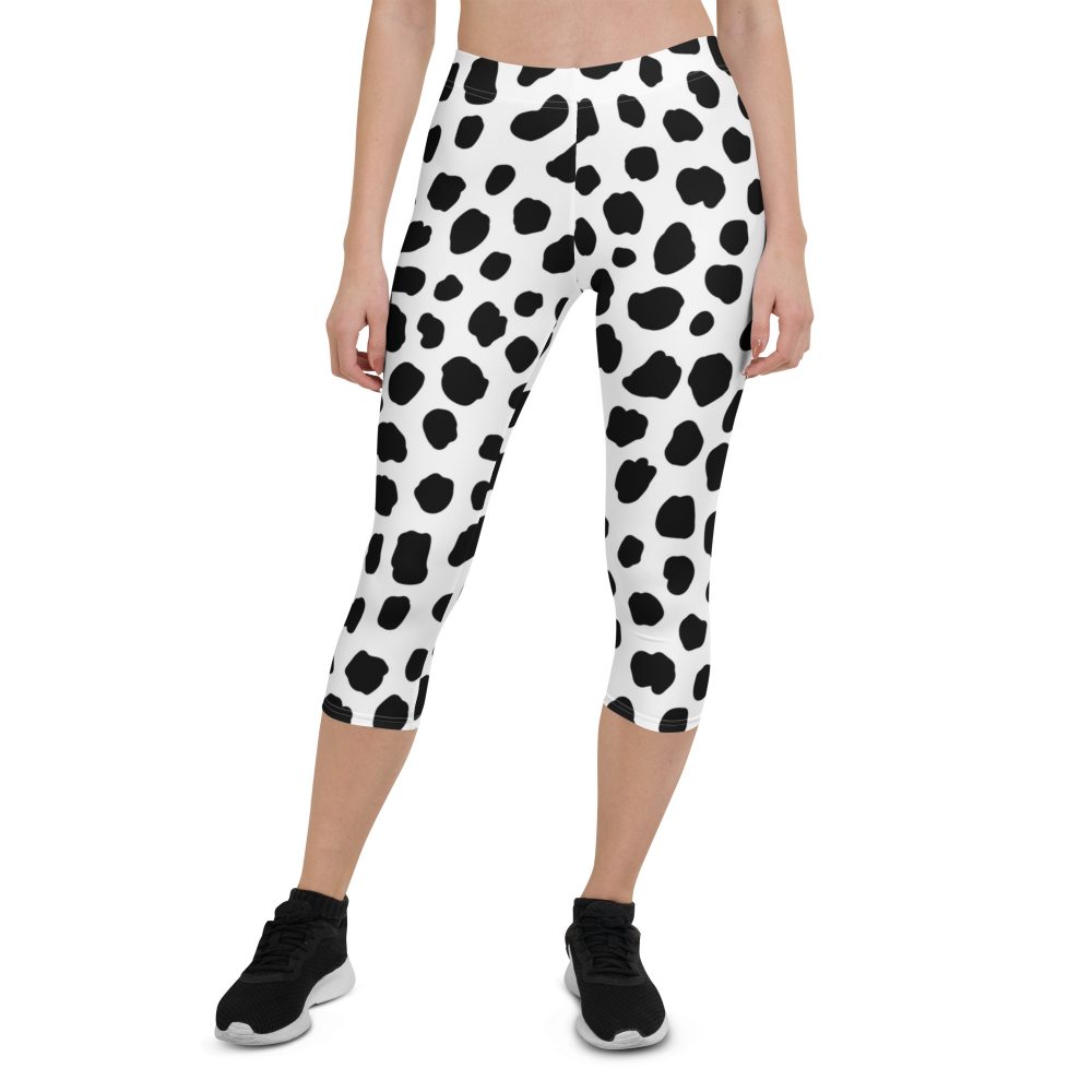 Dalmatian Puppy Dog Cosplay Halloween Costume Capri Leggings