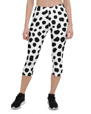 Dalmatian Puppy Dog Cosplay Halloween Costume Capri Leggings