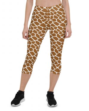 Giraffe Costume Animal Print Safari Halloween Cosplay Capri Leggings