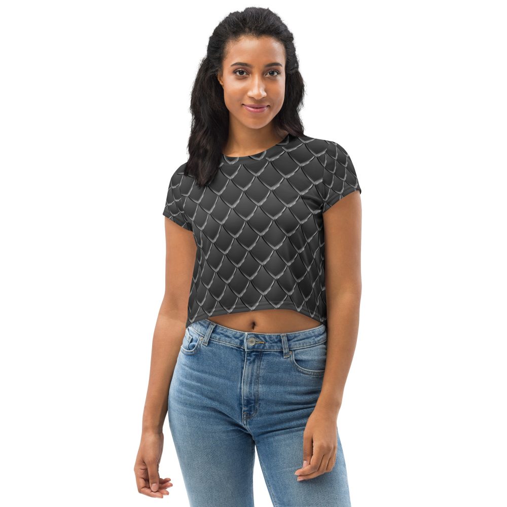 Dragon Cosplay Costume Black Scales Crop Tee