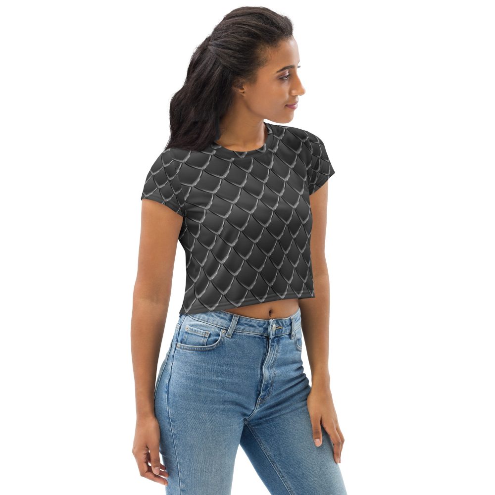 Dragon Cosplay Costume Black Scales Crop Tee - Image 4