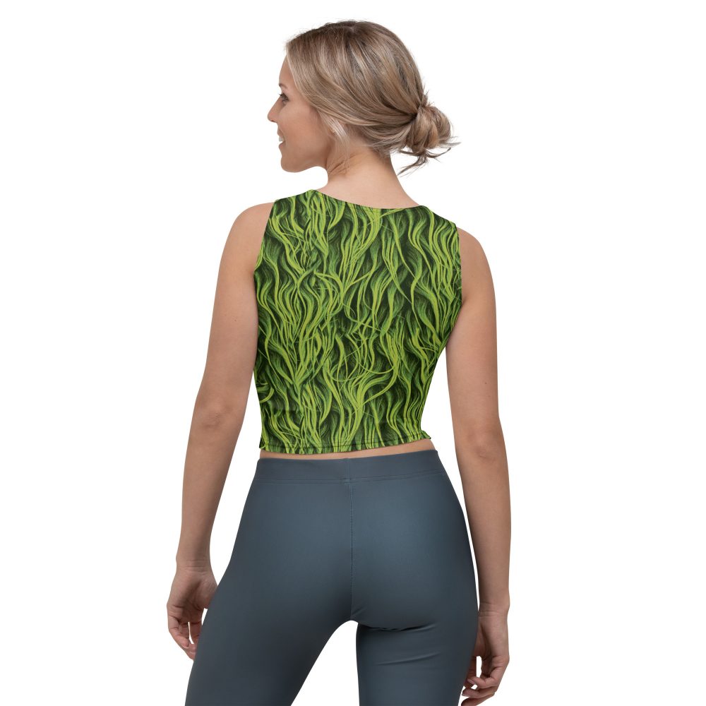 Green Fur Cosplay Costume Printed Crop Top - Image 2