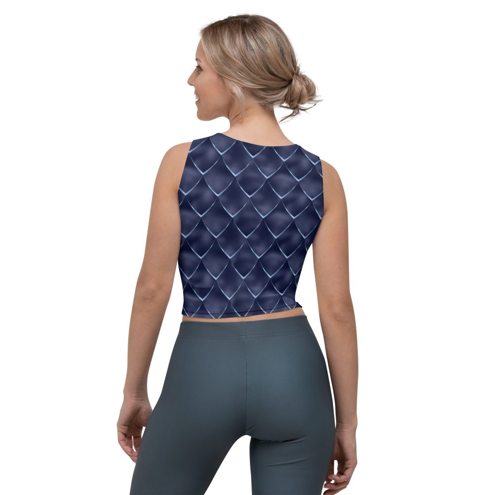 Dragon Cosplay Costume Navy Blue Scales Crop Top - Image 2
