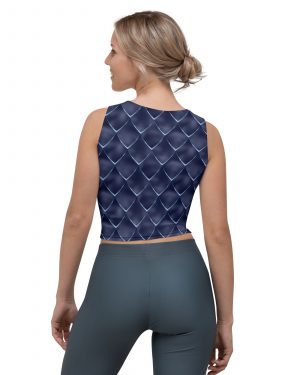 Dragon Cosplay Costume Navy Blue Scales Crop Top