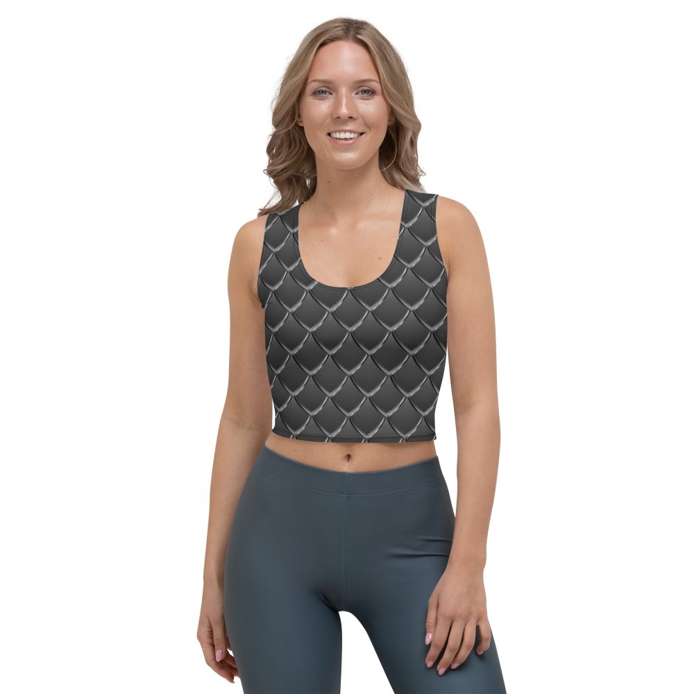 Dragon Cosplay Costume Black Scales Crop Top