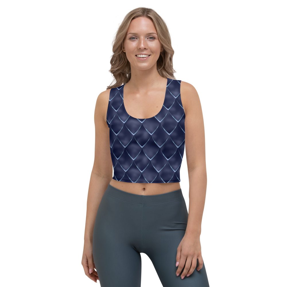 Dragon Cosplay Costume Navy Blue Scales Crop Top